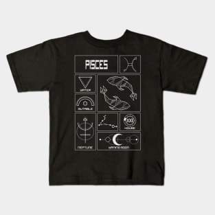 Pisces Profile - Astrology Design Kids T-Shirt